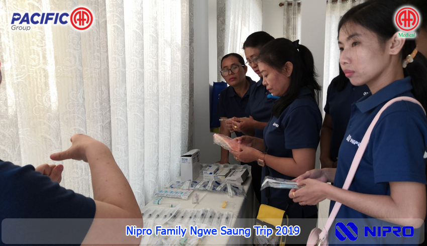 Nipro Family Ngwe Saung Trip 2019 which jointly organized by AA Medical Products Ltd , Pacific-AA Group and Nipro