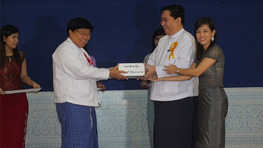 64,000,000 MMK donation of Aquatabs for water relief